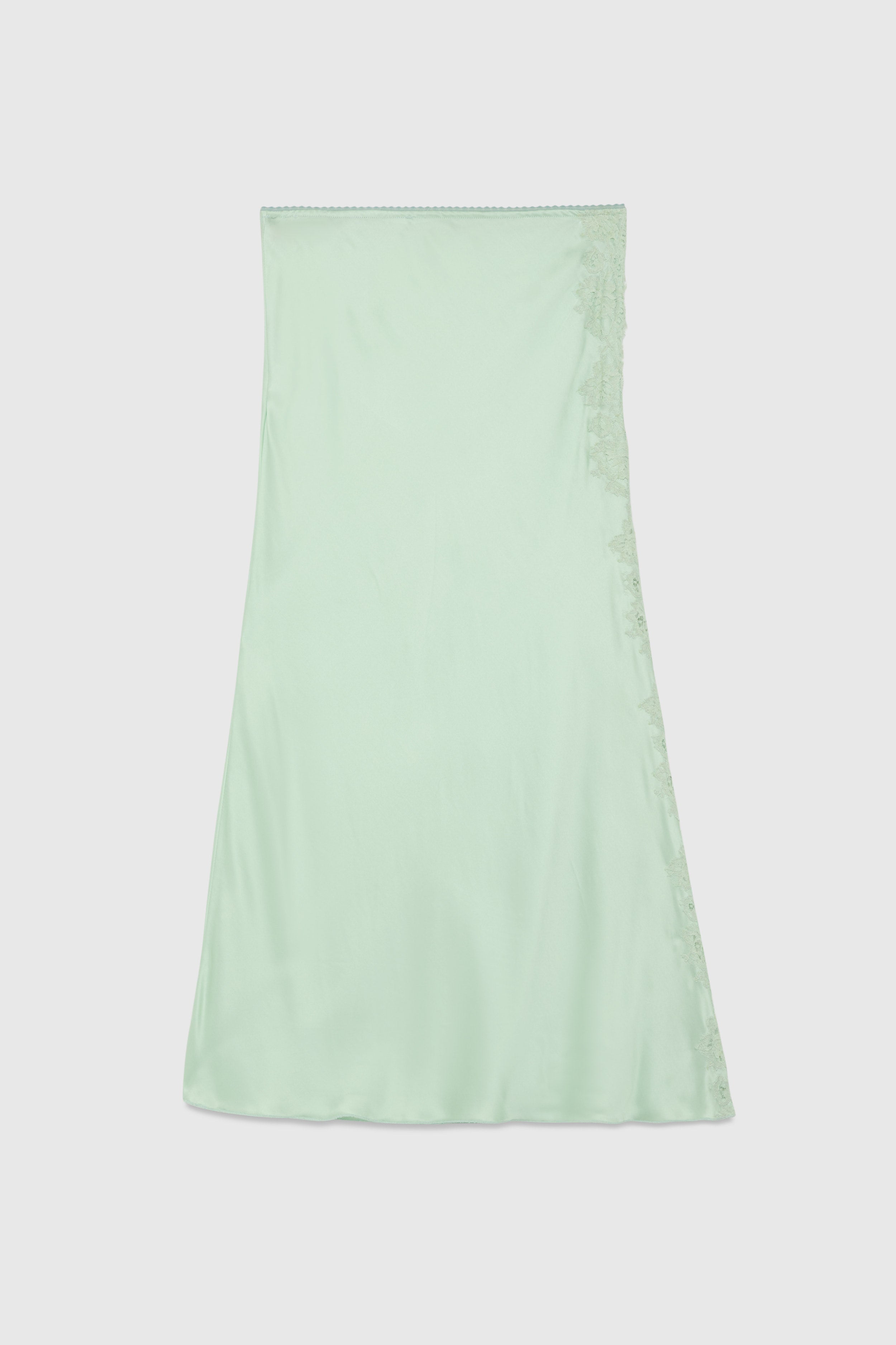 Image of GONNA IN RASO CON SPACCO E PIZZO