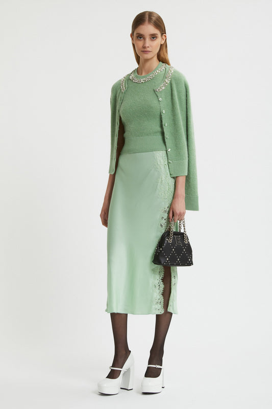 SATIN MIDI SKIRT WITH SIDE VENT