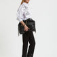 FIVE-POCKETS CROPPED PANTS WITH LACE ON THE BOTTOM