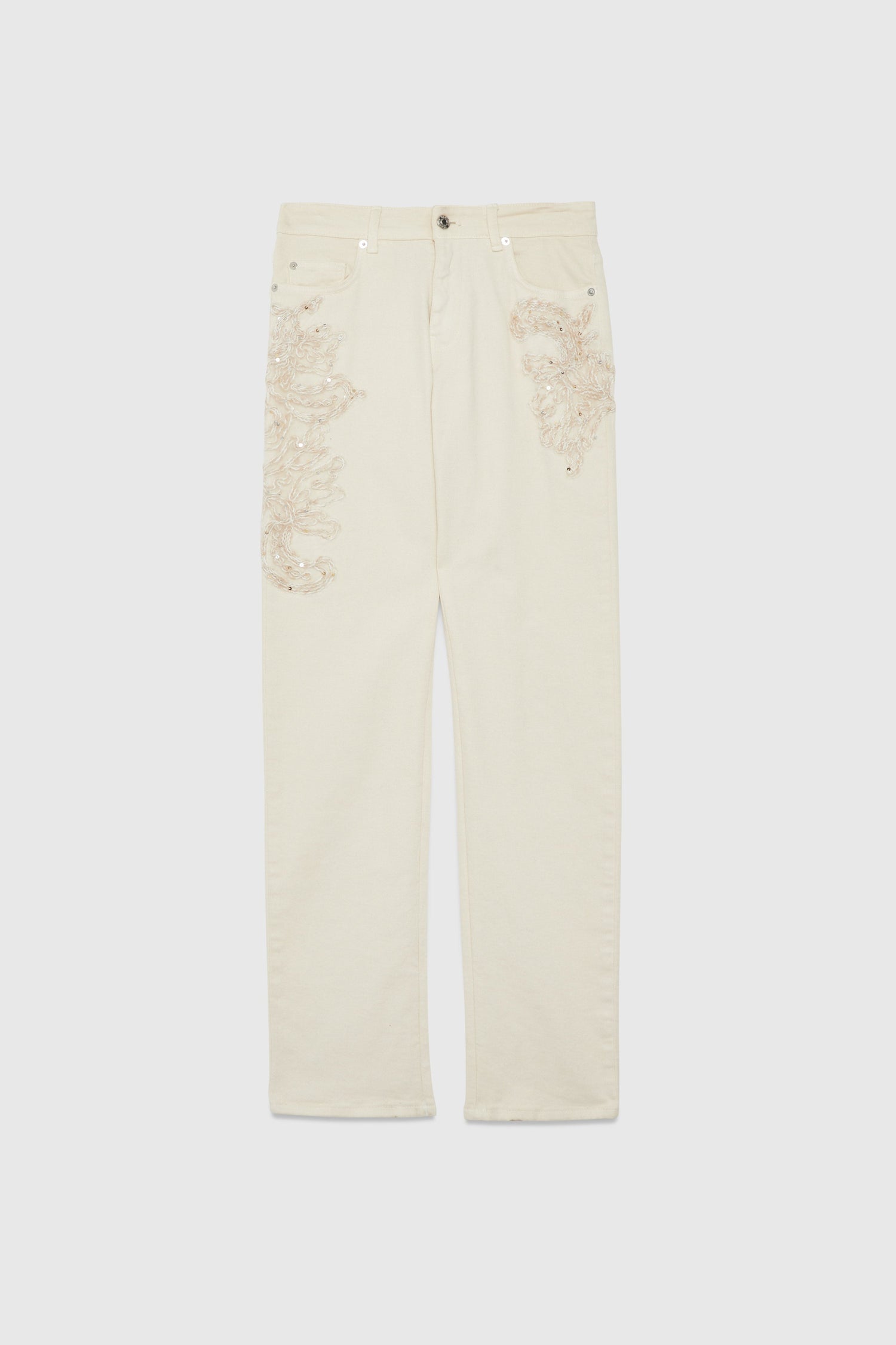 FIVE-POCKET EMBROIDERED PANTS