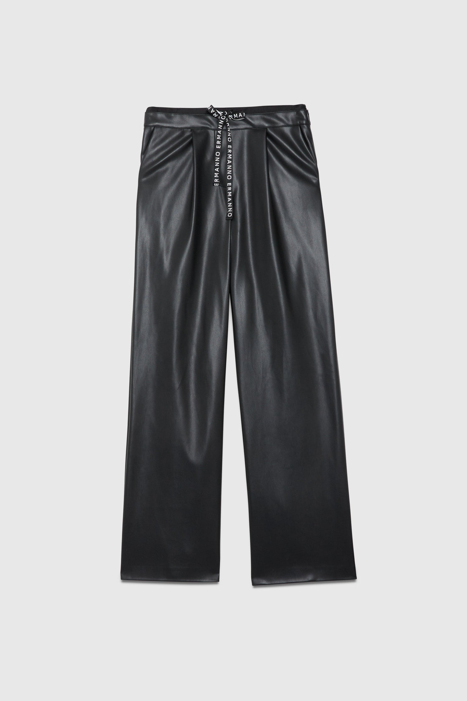 WIDE FAUX-LEATHER PANTS