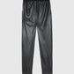 FAUX-LEATHER PANTS WITH LOGO EASTIC WAISTBAND