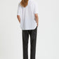 FAUX-LEATHER PANTS WITH LOGO EASTIC WAISTBAND