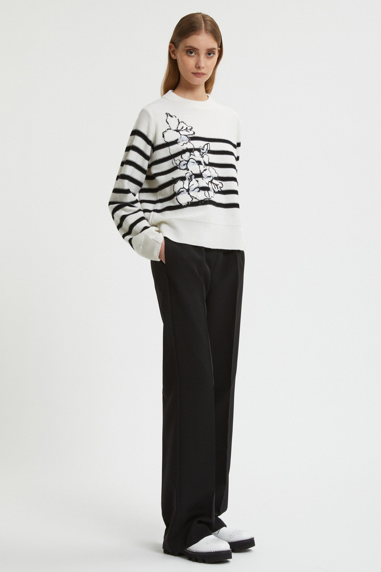 CADY PANTS WITH LOGO ELASTIC WAIST