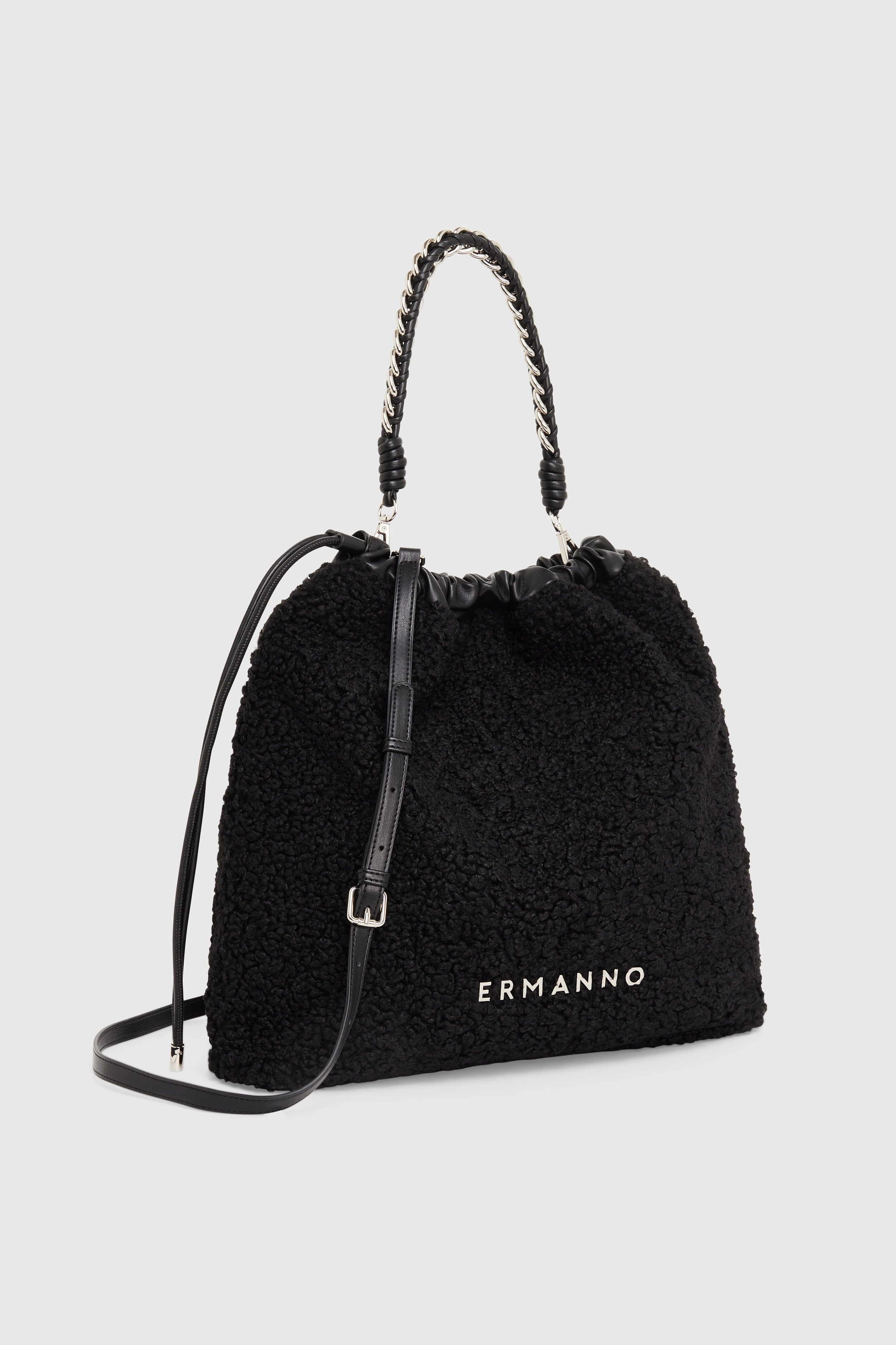 ECO FUR MAXI BAG WITH CHAIN