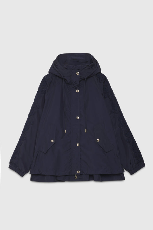 CROPPED PARKA WITH EMBROIDERY