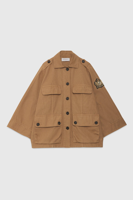 CANVAS FIELD JACKET WITH HERALDIC LOGO