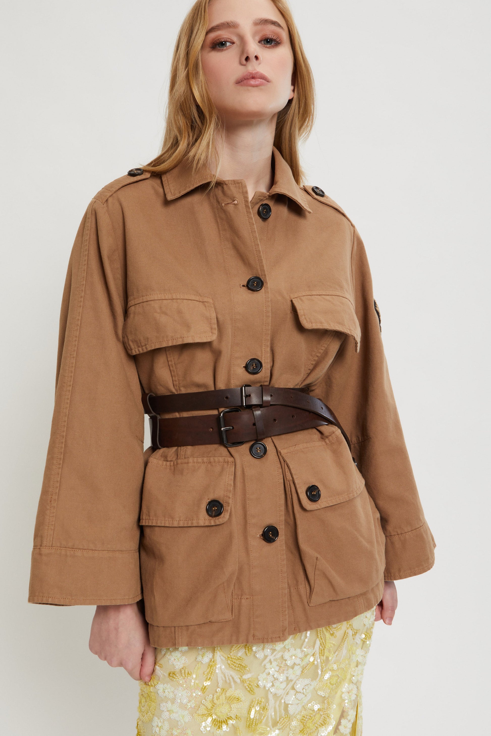 CANVAS FIELD JACKET WITH HERALDIC LOGO