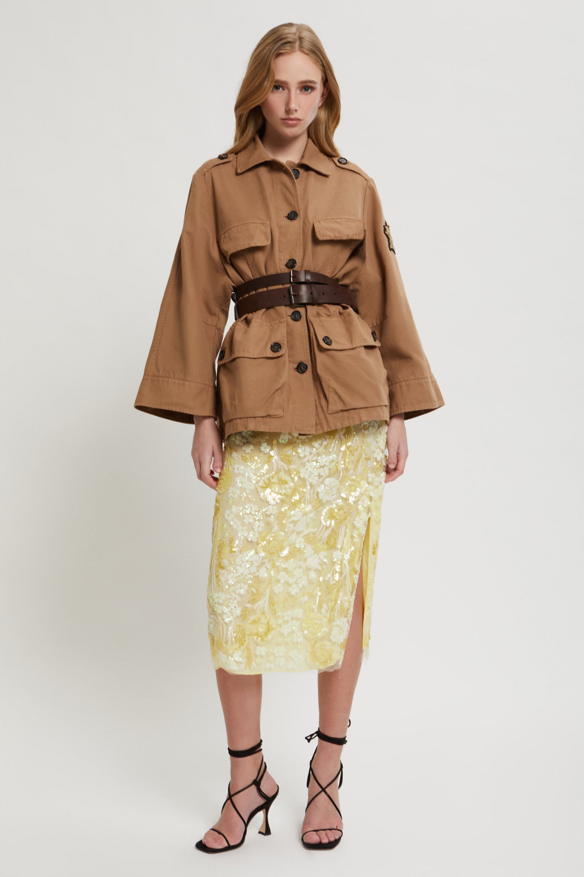 CANVAS FIELD JACKET WITH HERALDIC LOGO