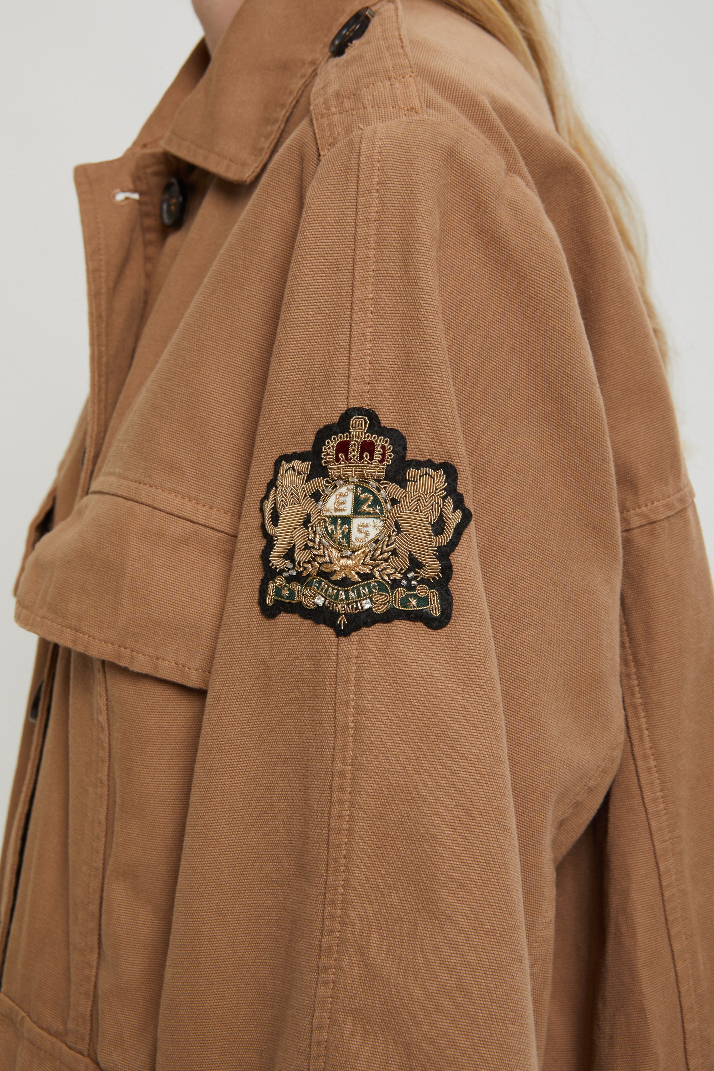 CANVAS FIELD JACKET WITH HERALDIC LOGO