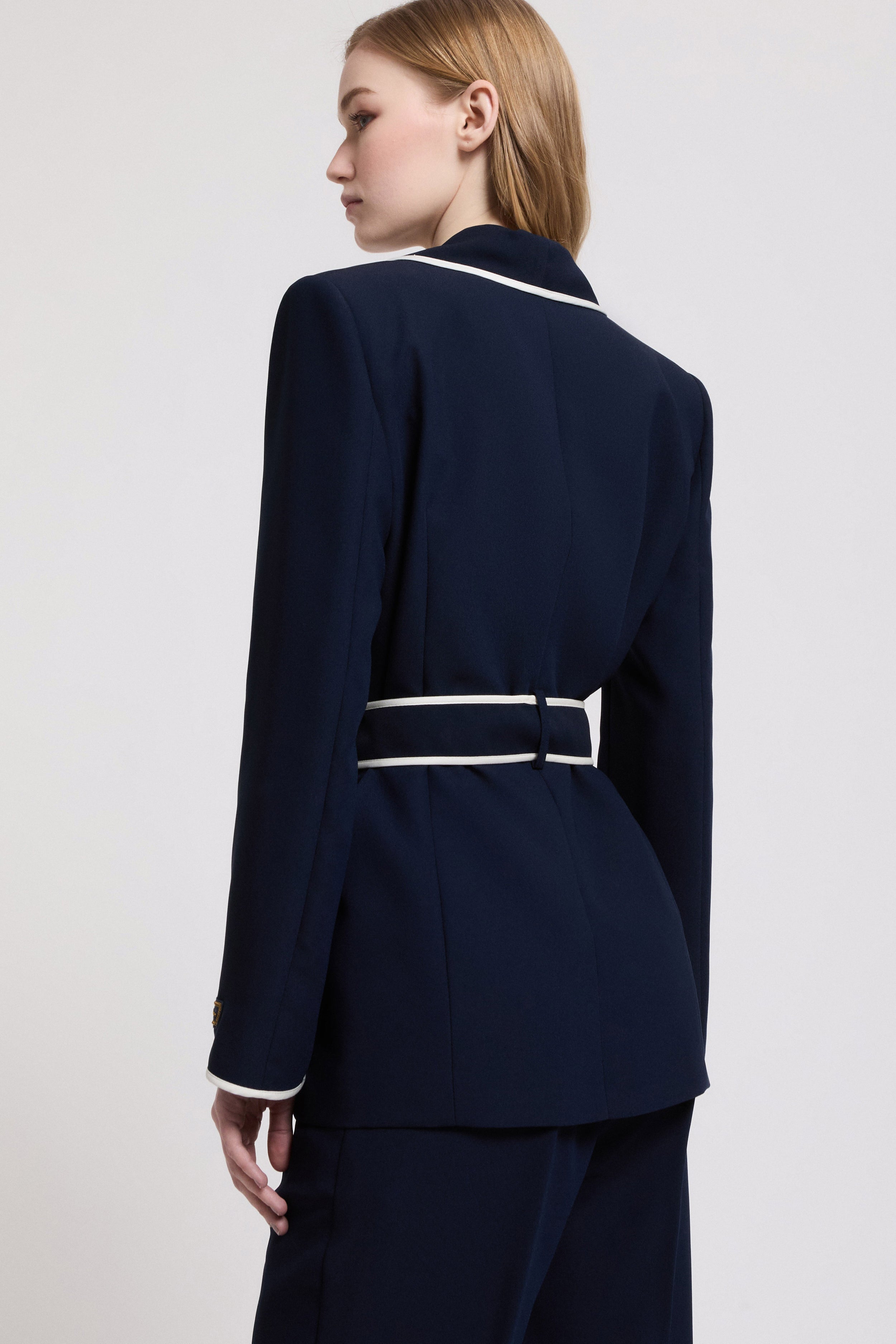 Image of BLAZER IN CADY WITH TRIMMING AND BELT