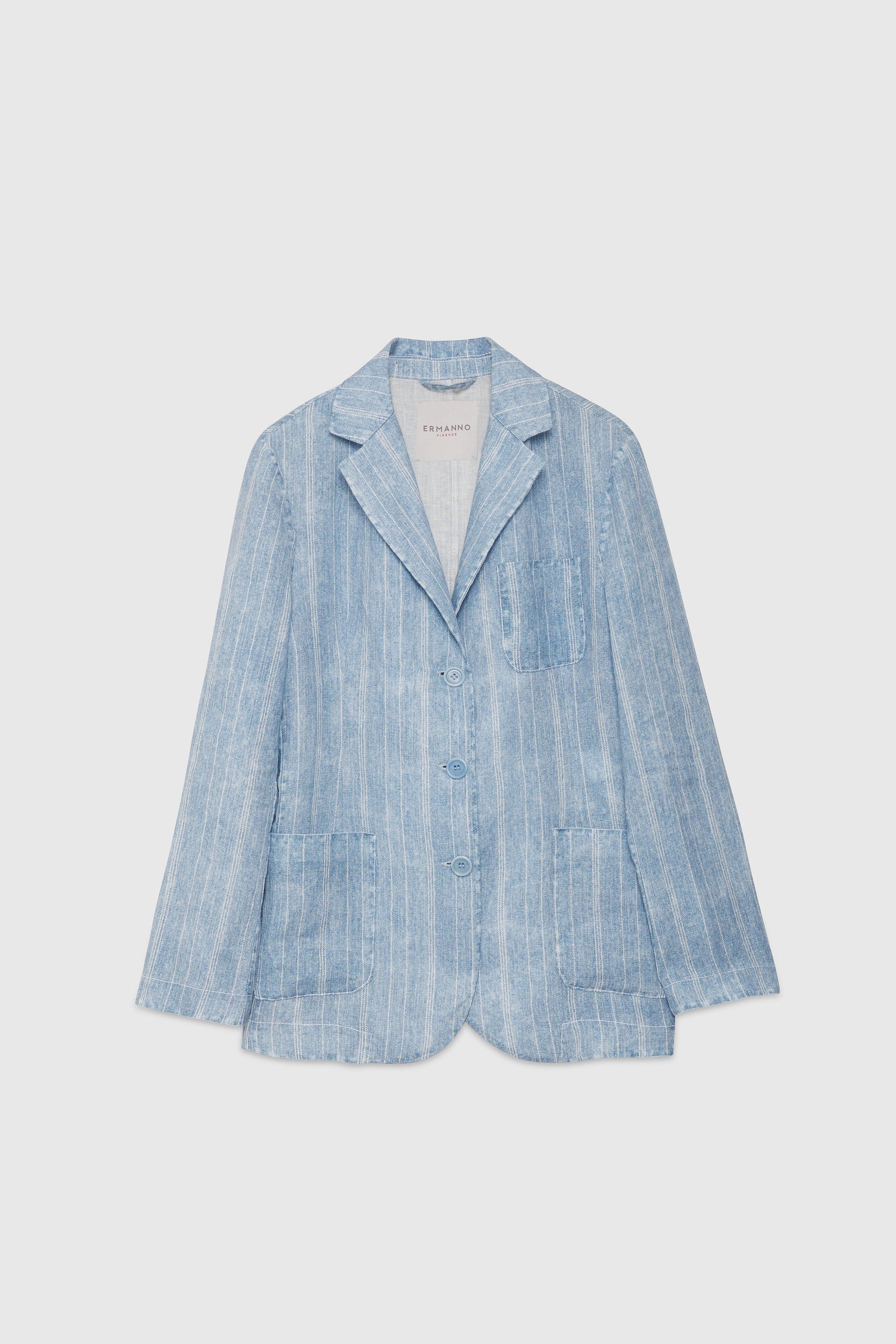 BLAZER DI LINO STAMPATO JEANS
