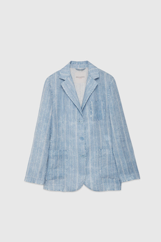 PRINTED LINEN BLAZER