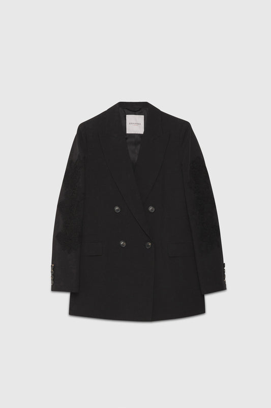 DOUBLE-BREASTED BLAZER WITH EMBROIDERY