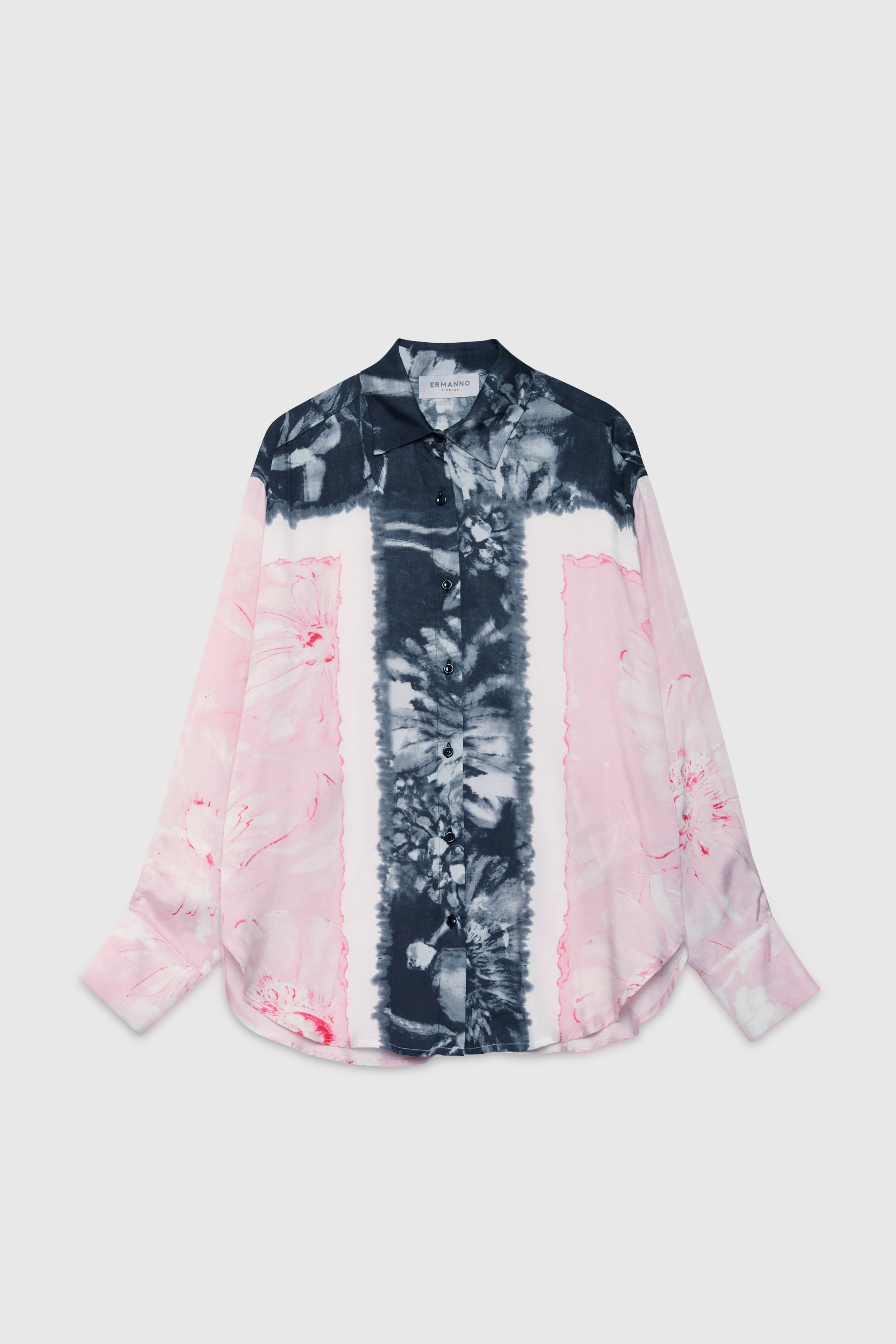 TIE&DIE PRINTED SATIN SHIRT