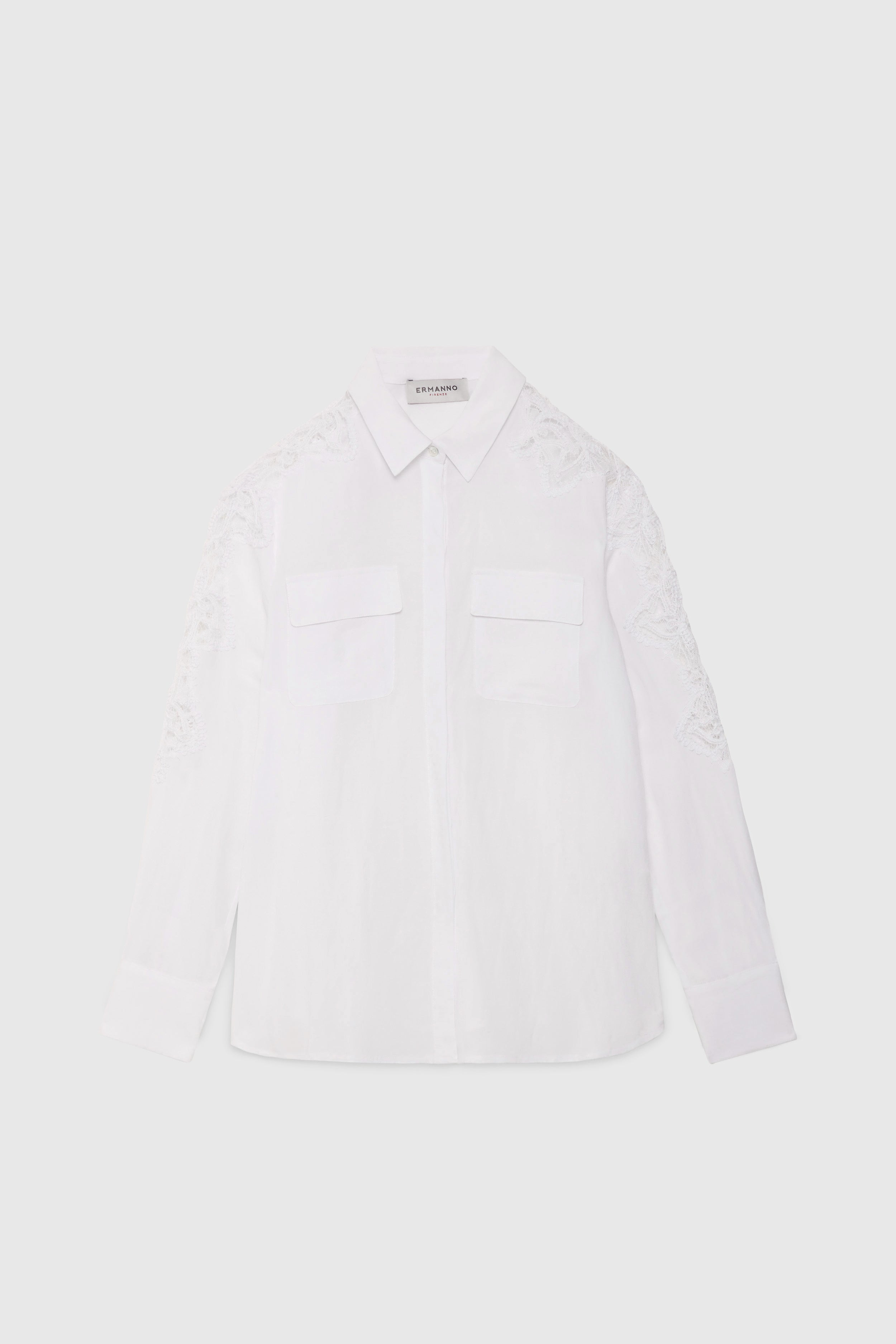 Image of CHEMISE EN MĖLANGE DE LIN AVEC BRODERIE