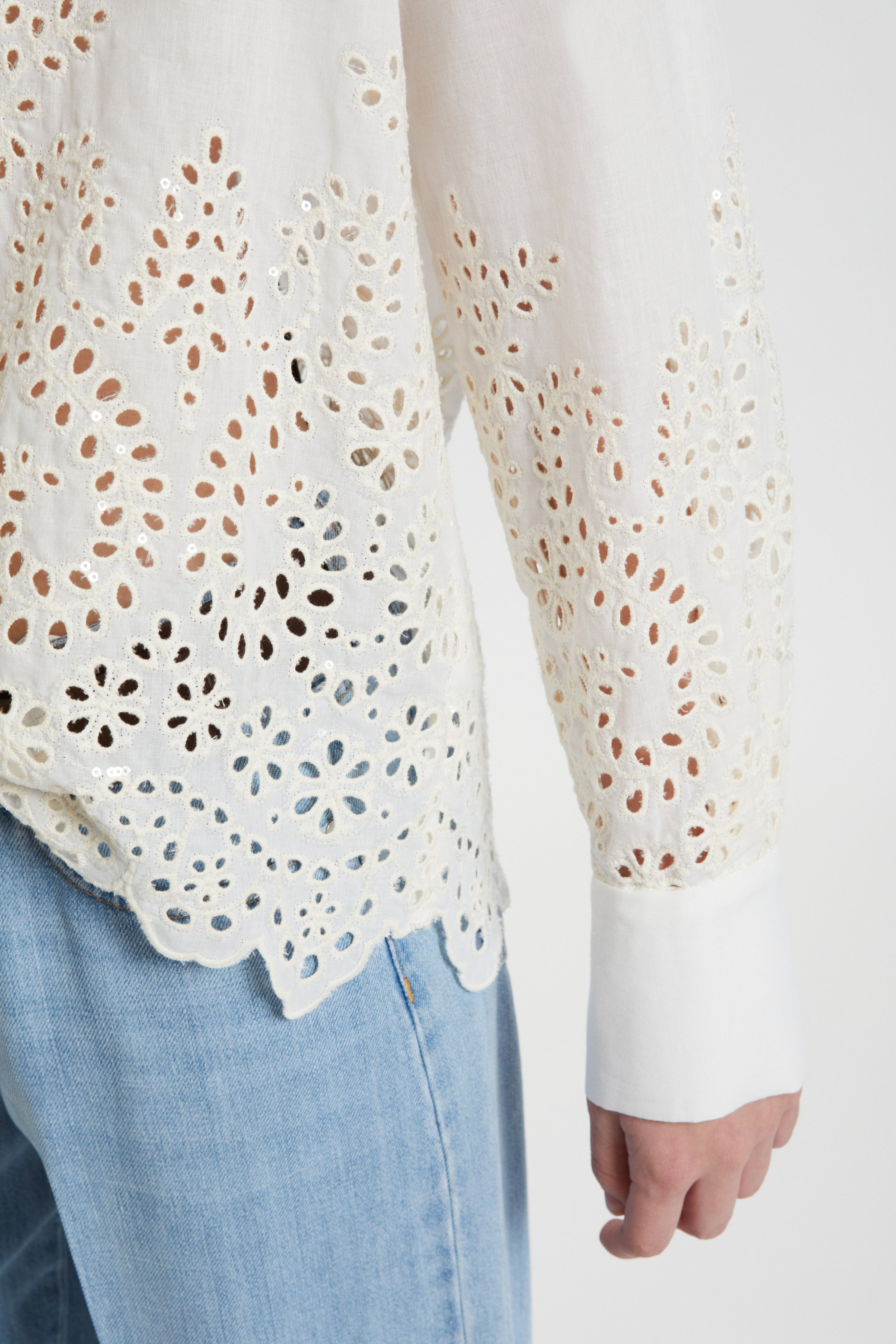 CAMICIA DI SAN GALLO CON PAILLETTES