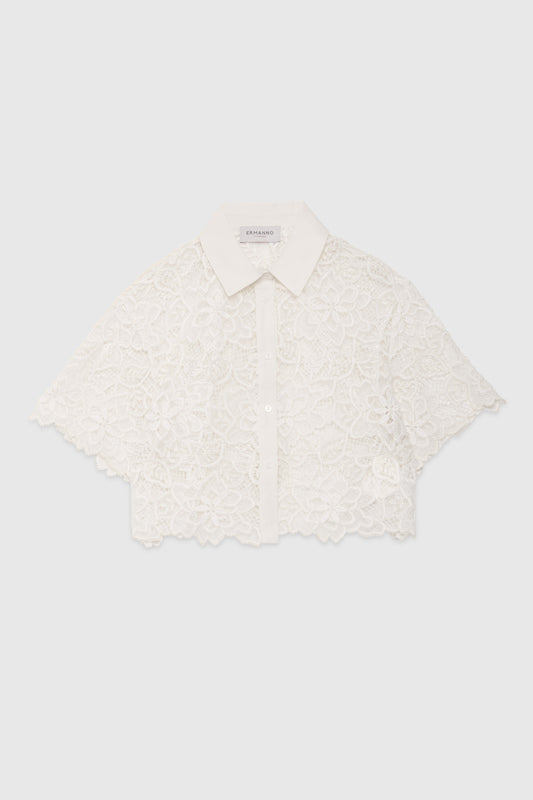 CAMICIA CROP IN PIZZO REBRODE'