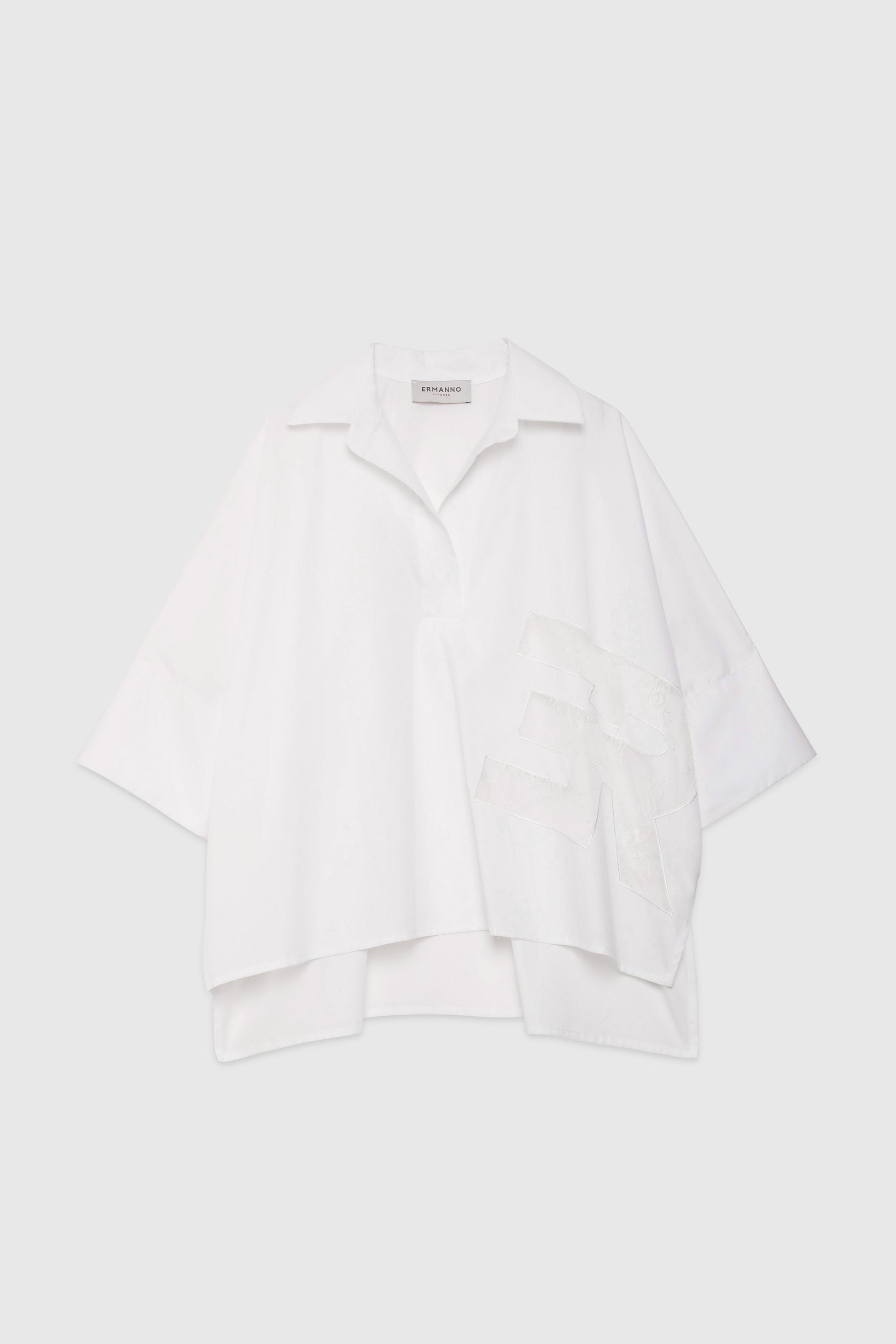 CAMICIA OVER CON LOGO DI PIZZO