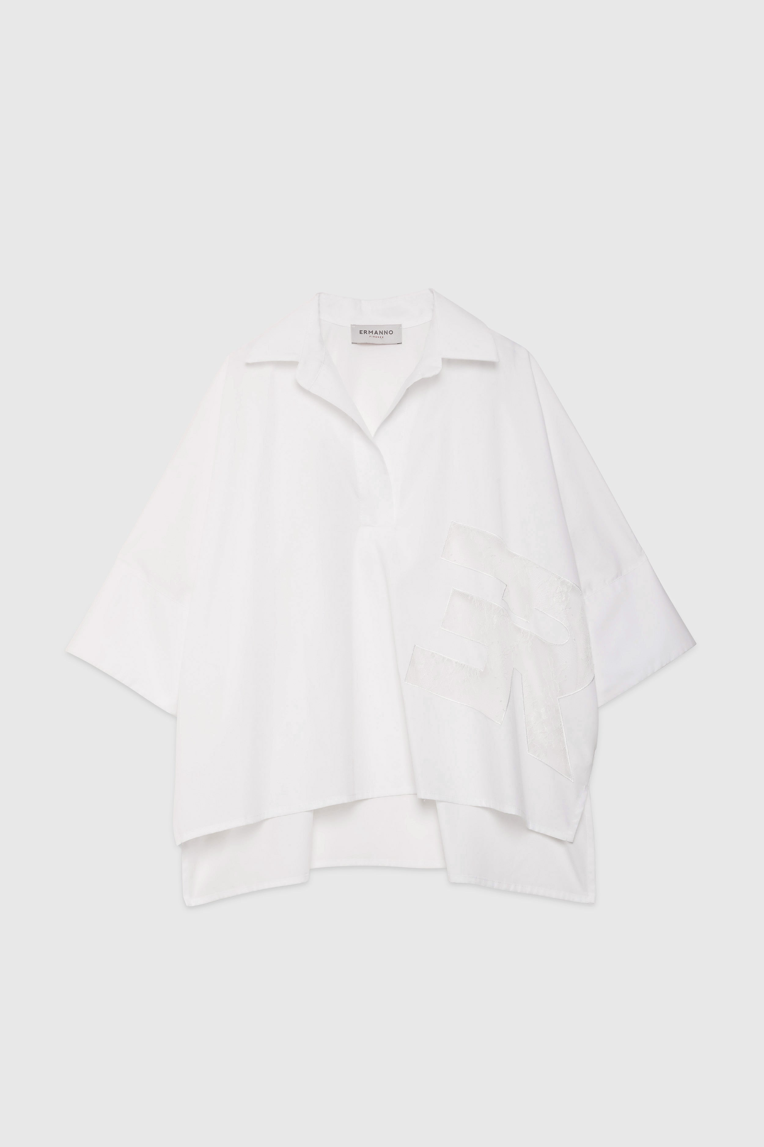 CAMICIA OVER CON LOGO DI PIZZO