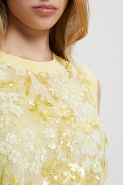 TOP DI PAILLETTES A FIORI E MAGLIA – ERMANNO FIRENZE