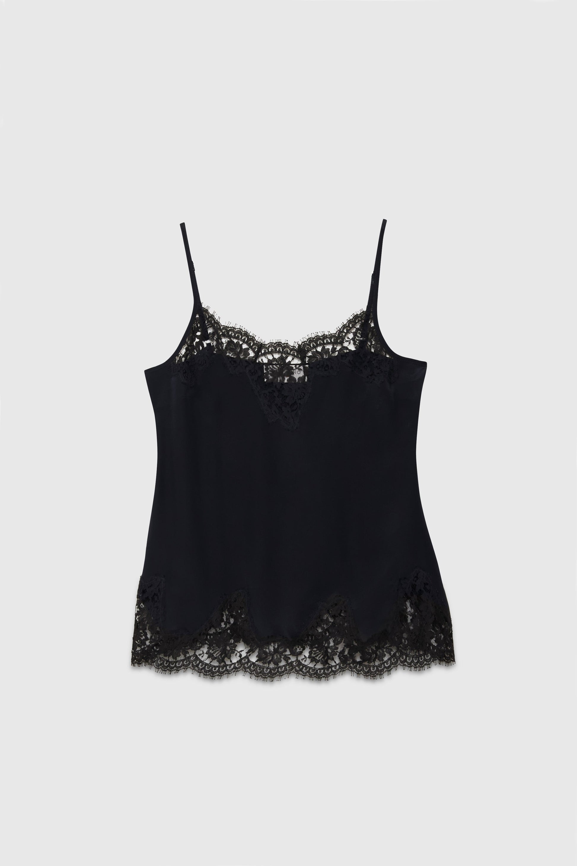 SILK BLENDED TOP WITH LACE