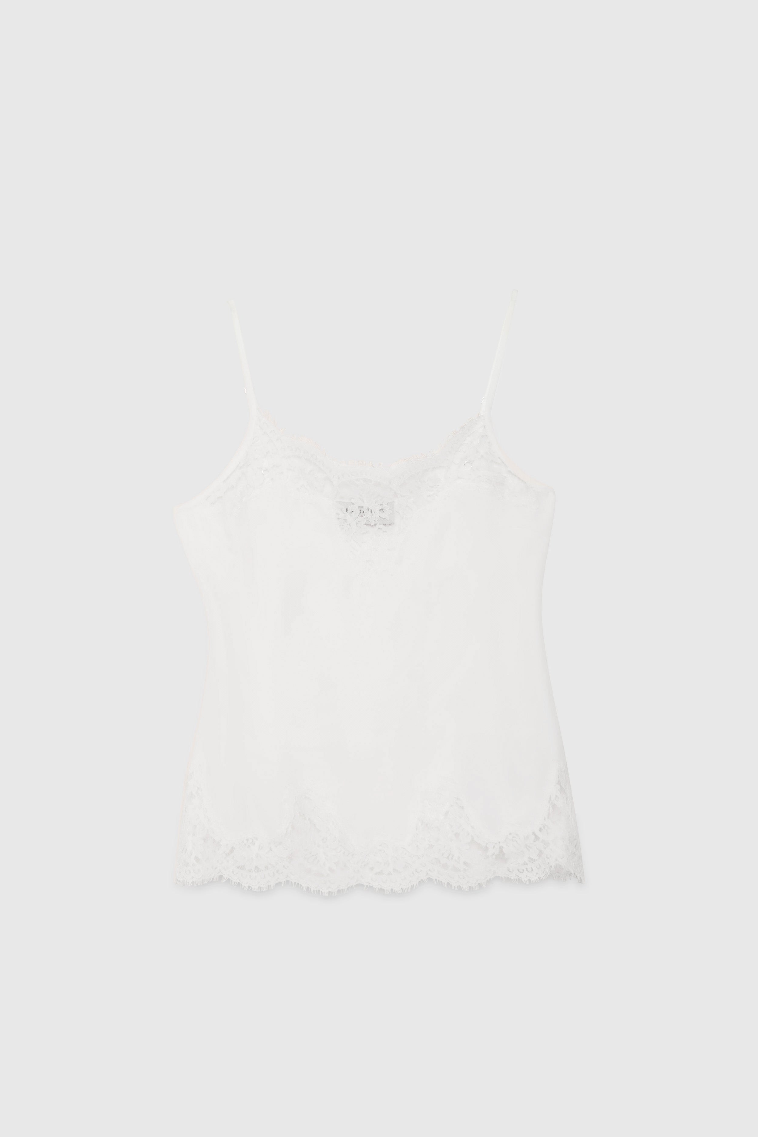 SILK BLENDED TOP WITH LACE
