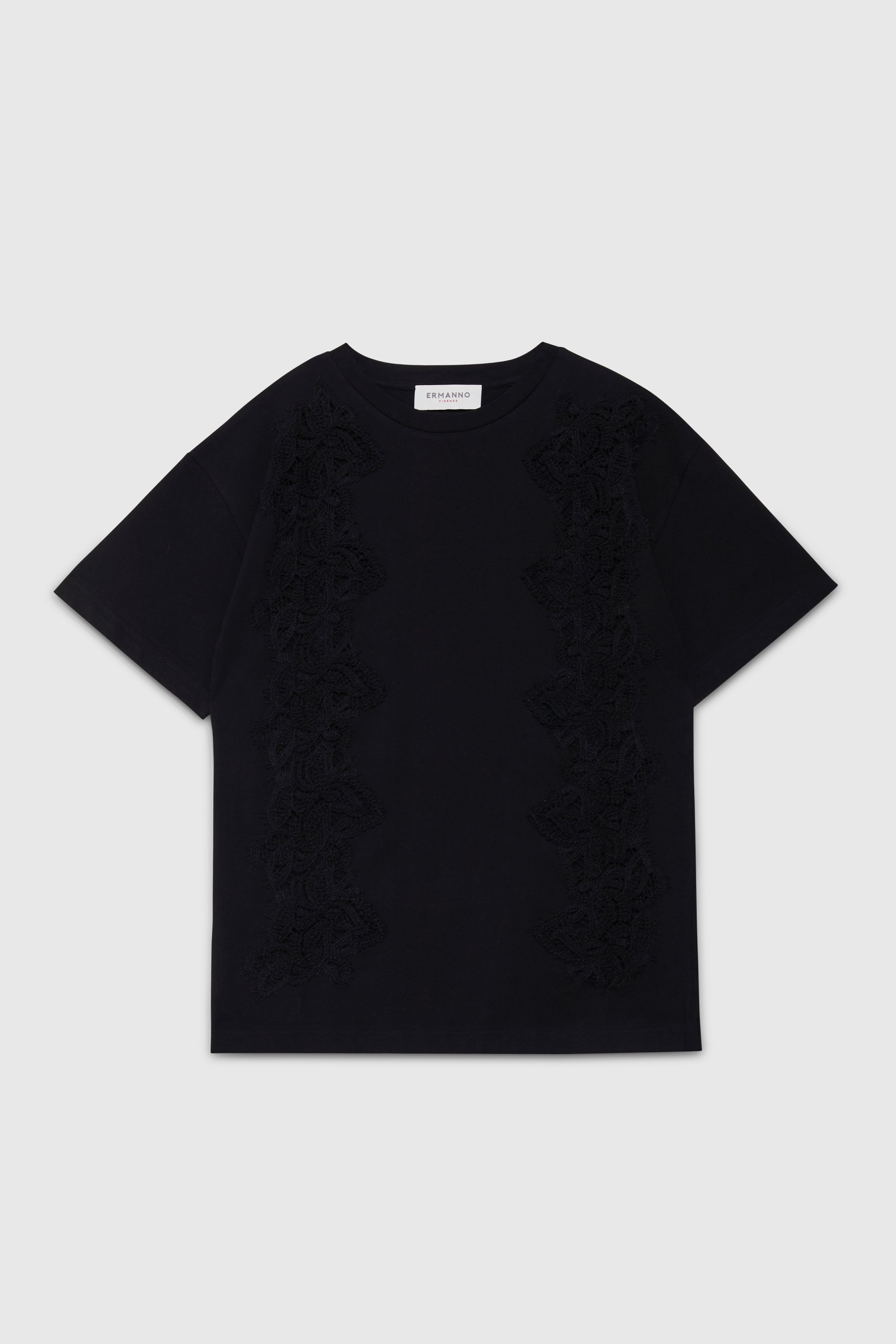 T-SHIRT AVEC BRODERIE EN DENTELLE REBRODĖ