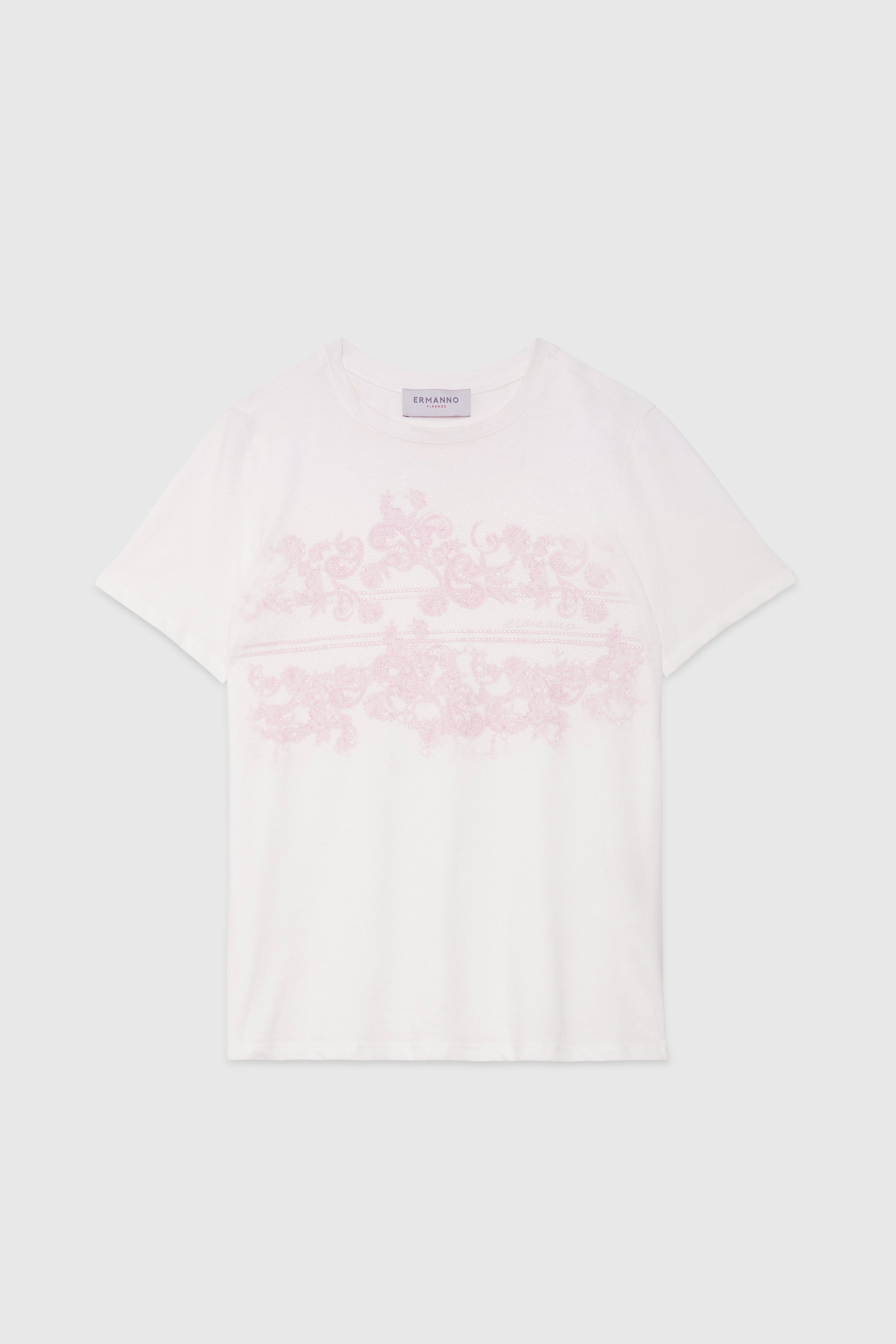T-SHIRT CON STAMPA E CRISTALLI