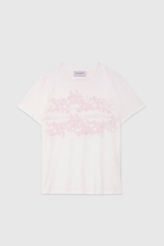 PRINTED T-SHIRT WITH RHINESTONES