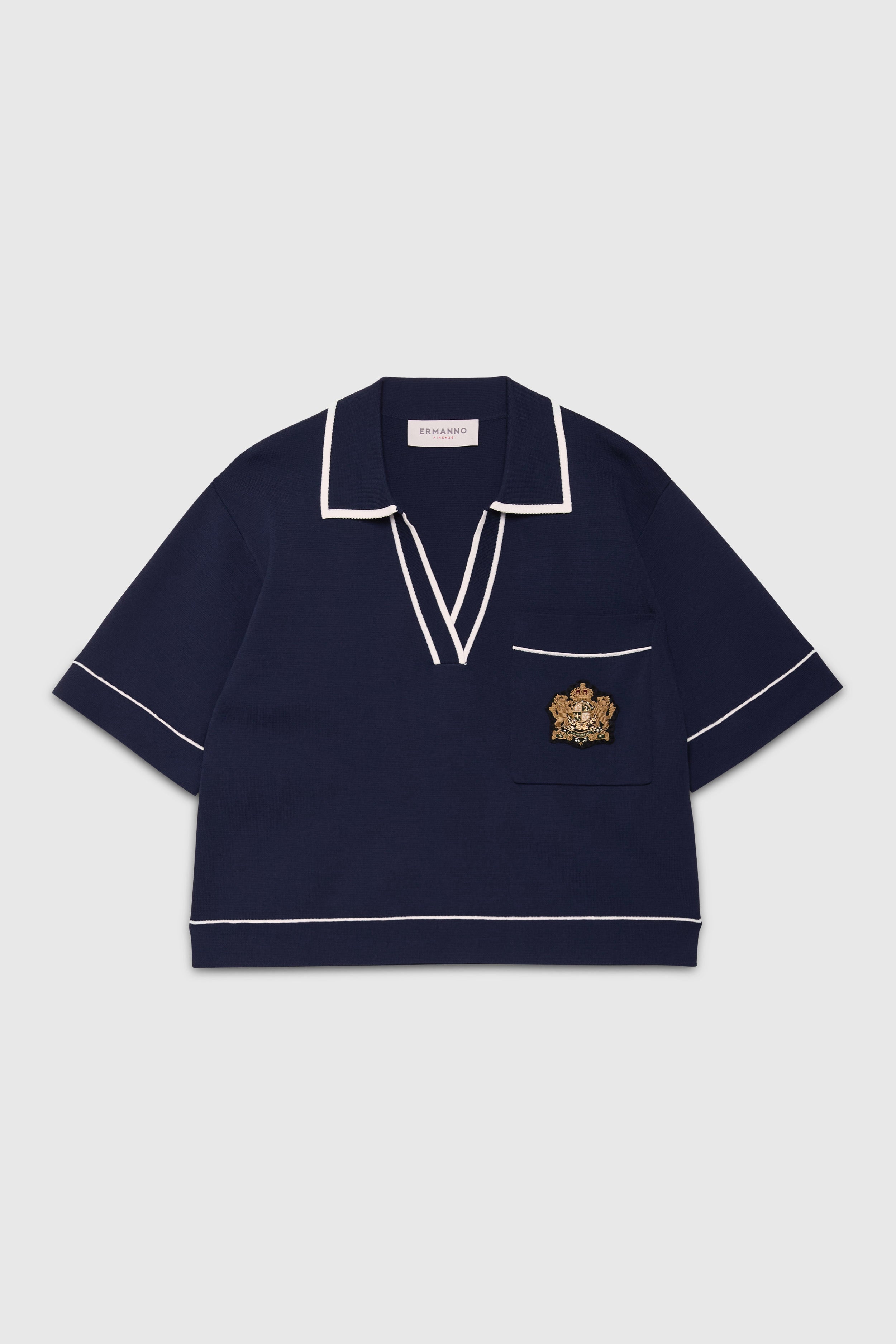 MAGLIA A POLO CON PROFILI E STEMMA