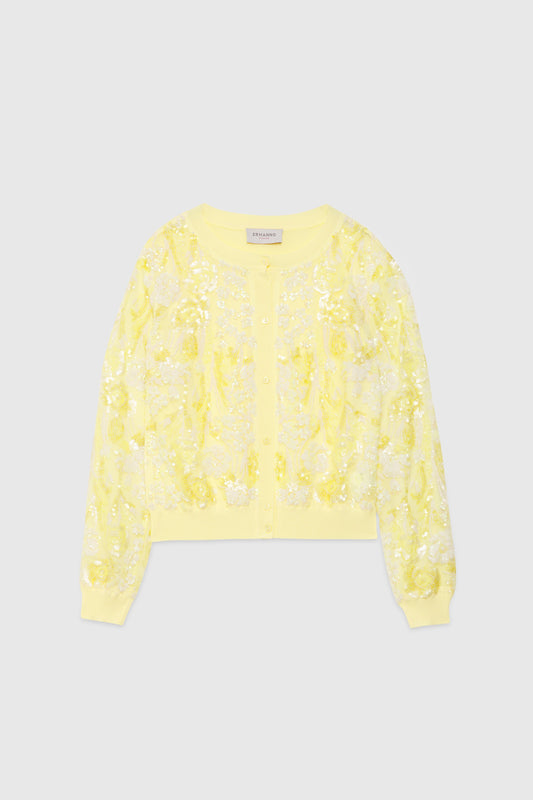 CARDIGAN WITH SEQUINED FLOWERS