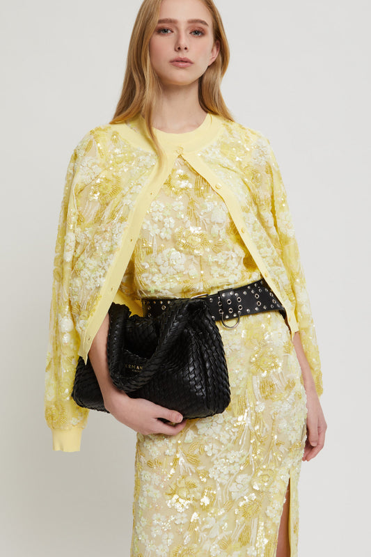 CARDIGAN WITH SEQUINED FLOWERS