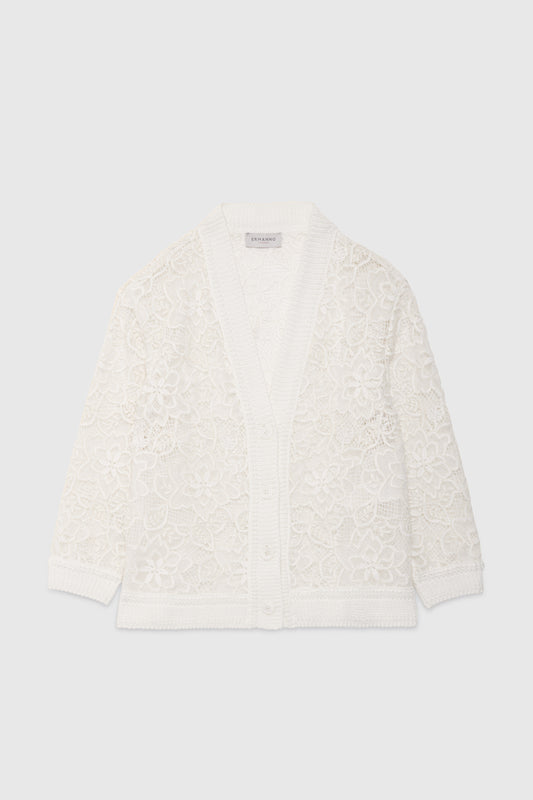 REBRODÈ LACE CARDIGAN WITH KNITTED DETAILS
