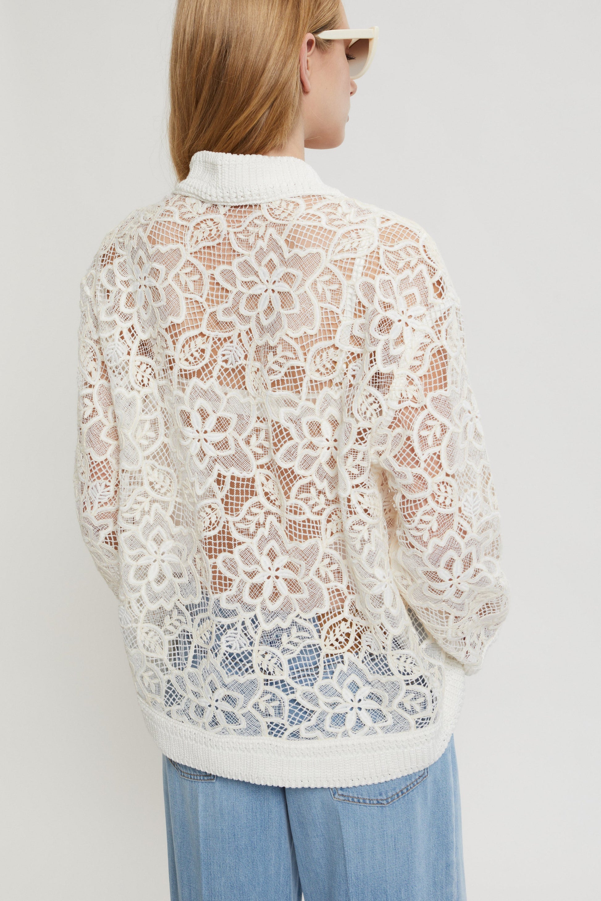 REBRODÈ LACE CARDIGAN WITH KNITTED DETAILS