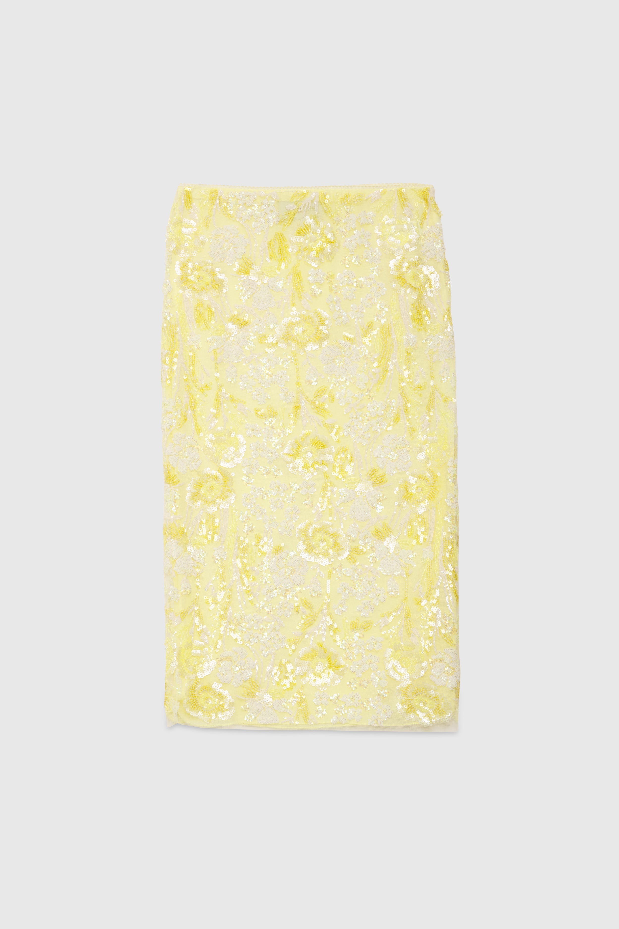 GONNA LONGUETTE DI PAILLETTES A FIORI