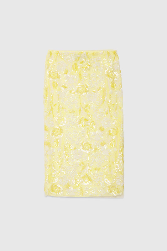 SKIRT WITH SEQUINED FLOWERS