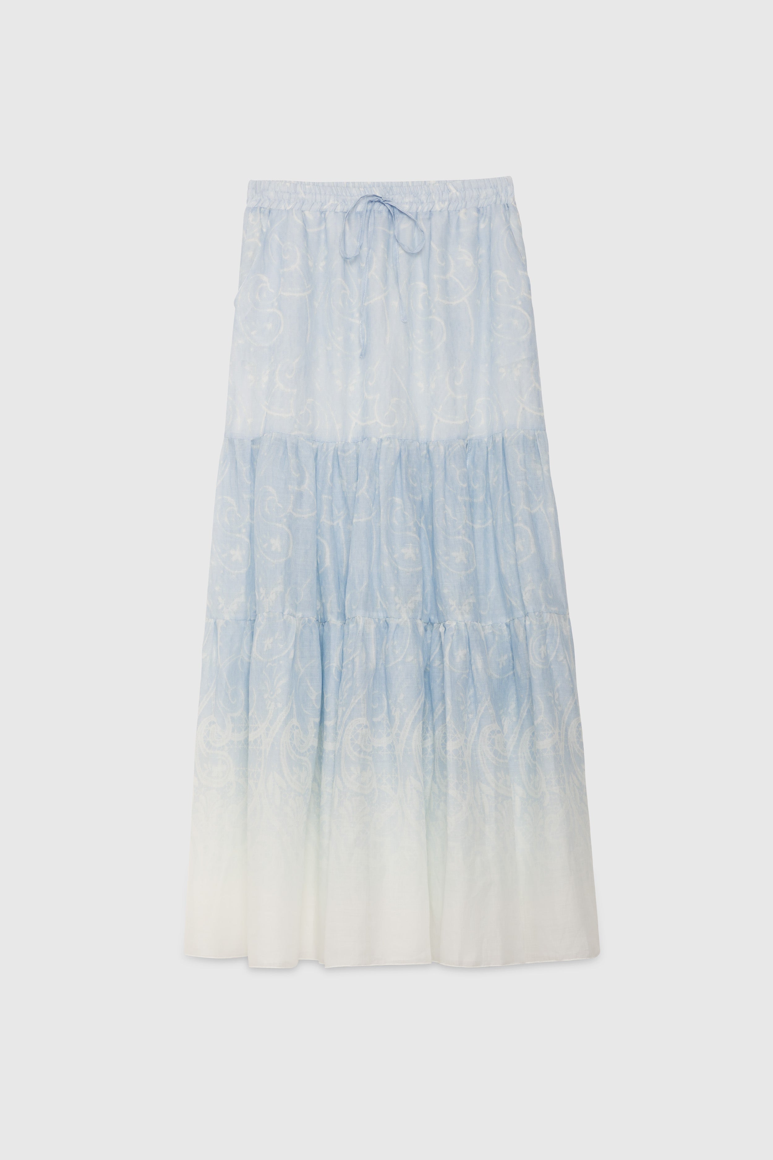 GONNA LUNGA STAMPA MACRAMÈ SFUMATA