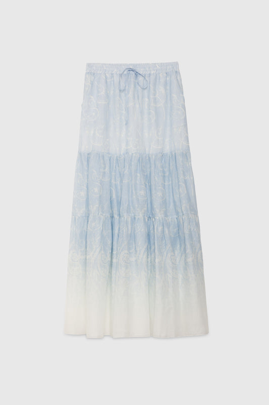 MACRAMÈ PRINTED LONG SKIRT