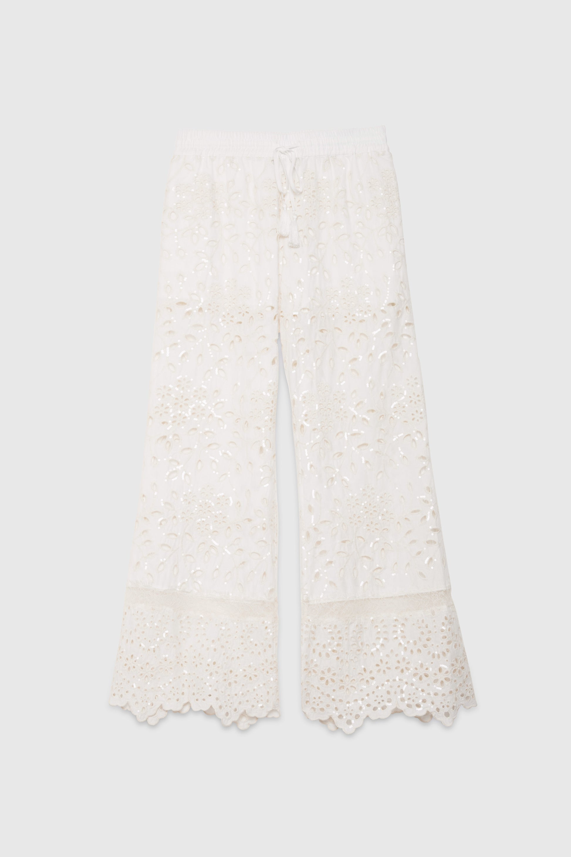 PANTALONI CROP DI SAN GALLO CON PAILLETTES