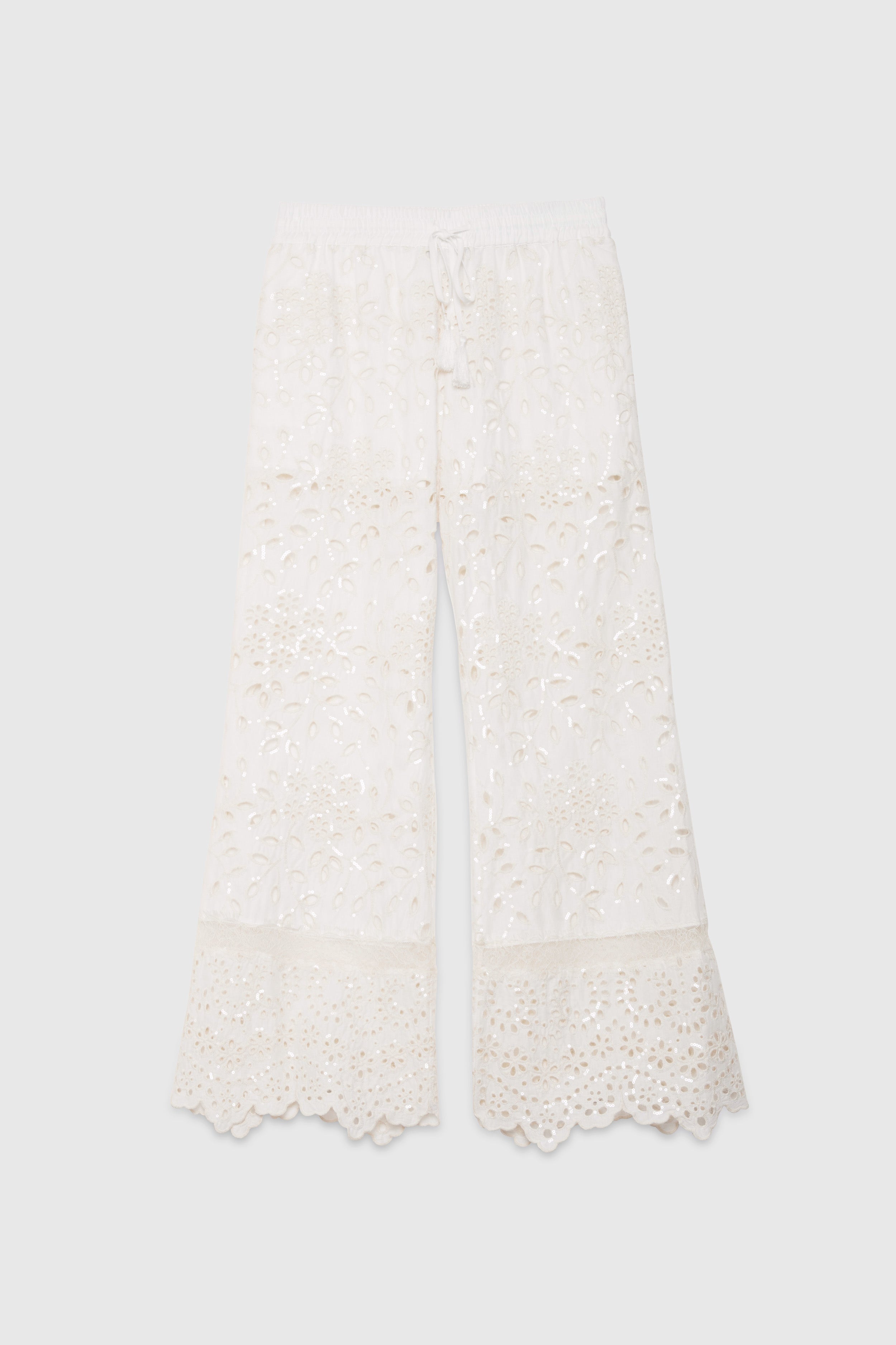 PANTALONI CROP DI SAN GALLO CON PAILLETTES