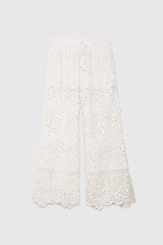 PANTALONI CROP DI SAN GALLO CON PAILLETTES