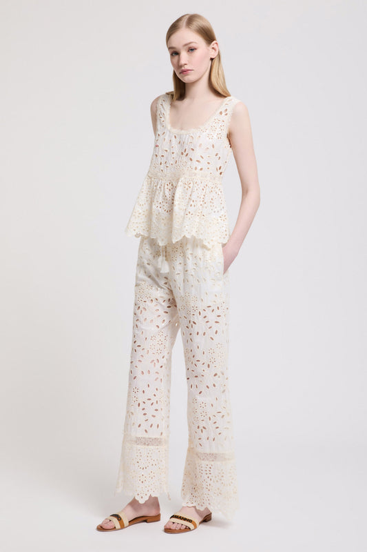 PANTALONI CROP DI SAN GALLO CON PAILLETTES
