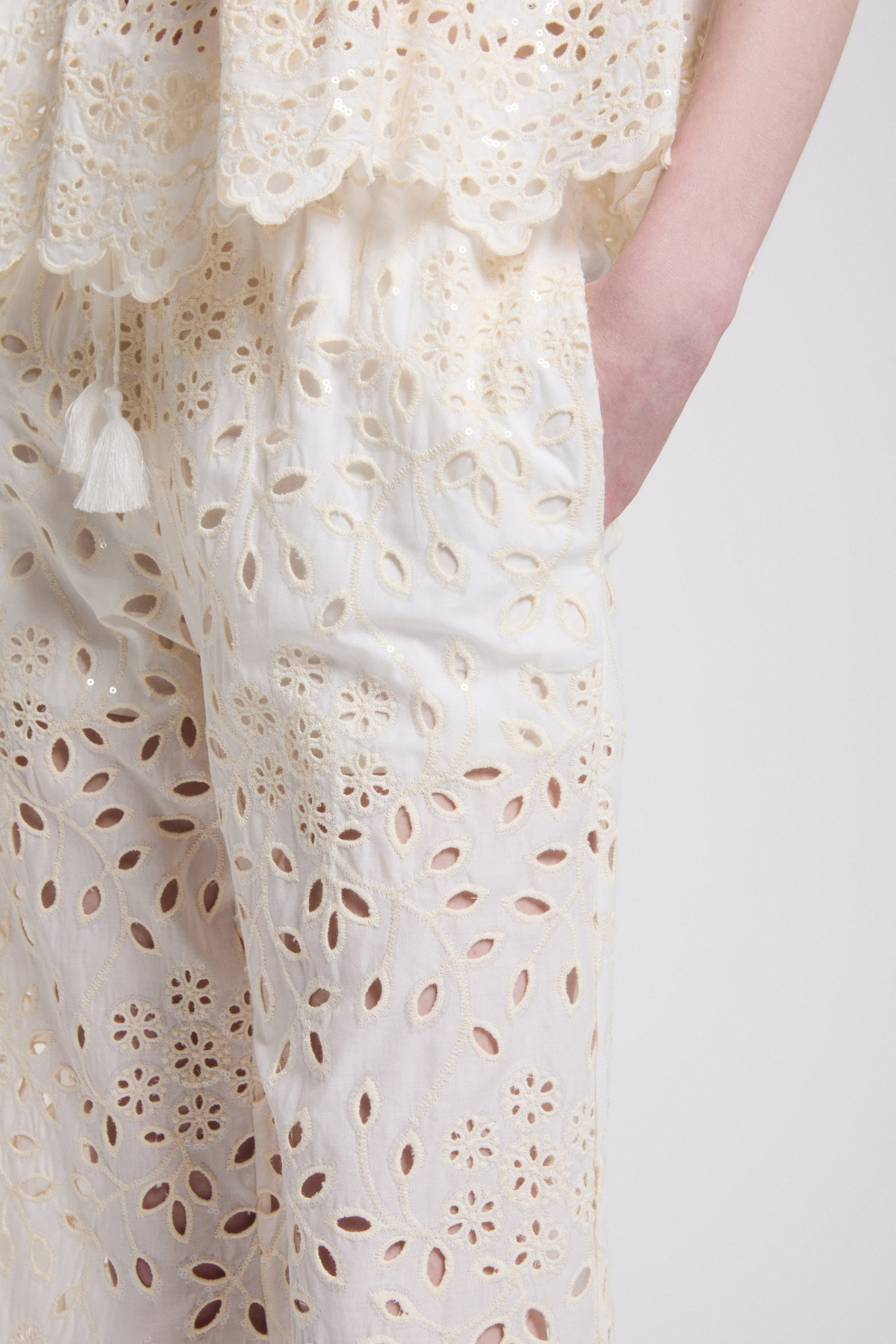 PANTALONI CROP DI SAN GALLO CON PAILLETTES