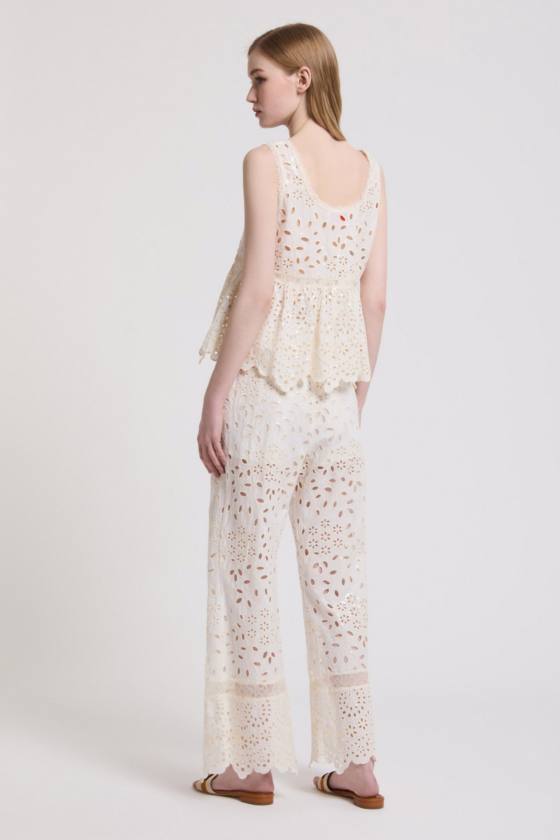 PANTALONI CROP DI SAN GALLO CON PAILLETTES