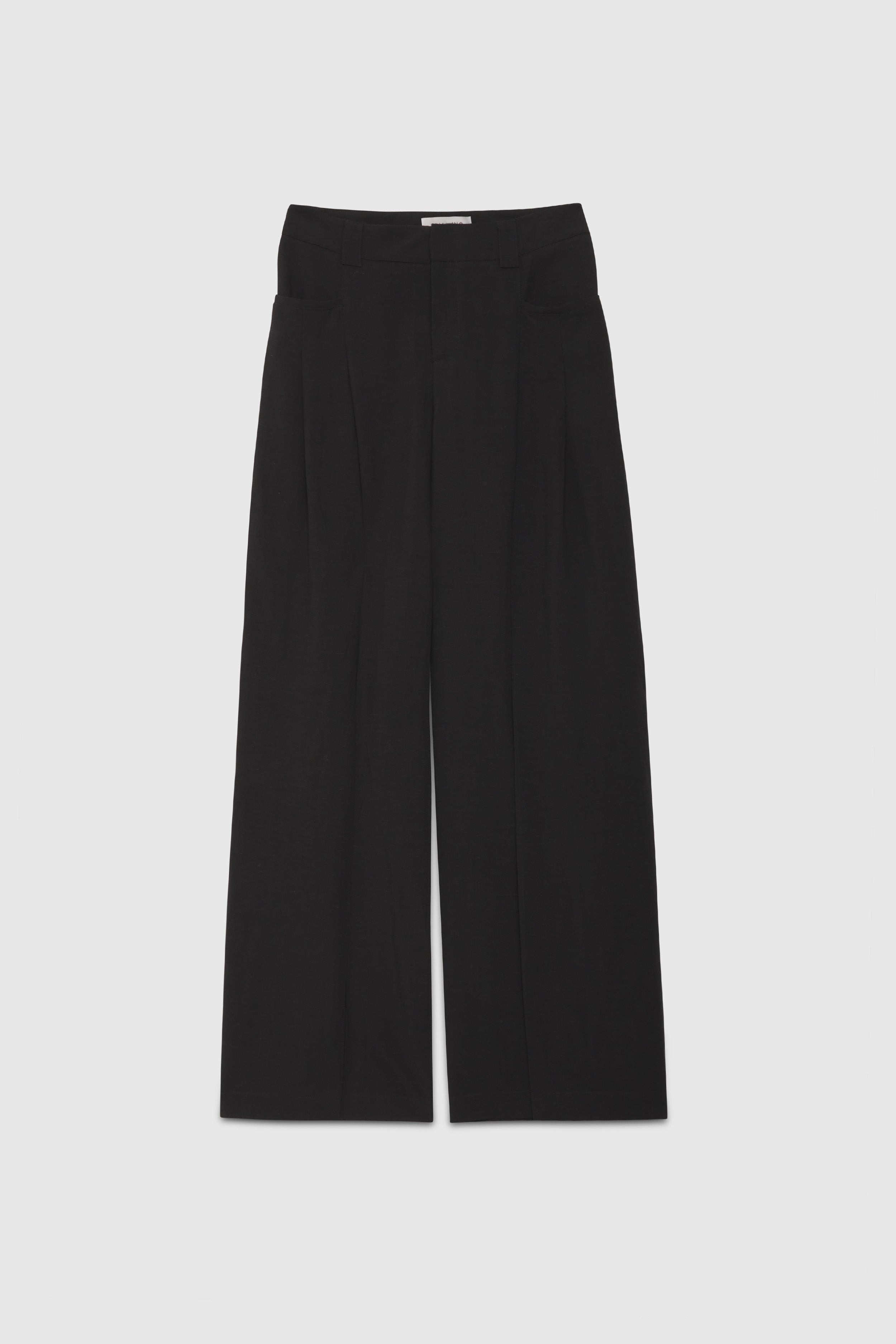 PANTALON LARGE EN VISCOSE MELANGĖ EN LIN