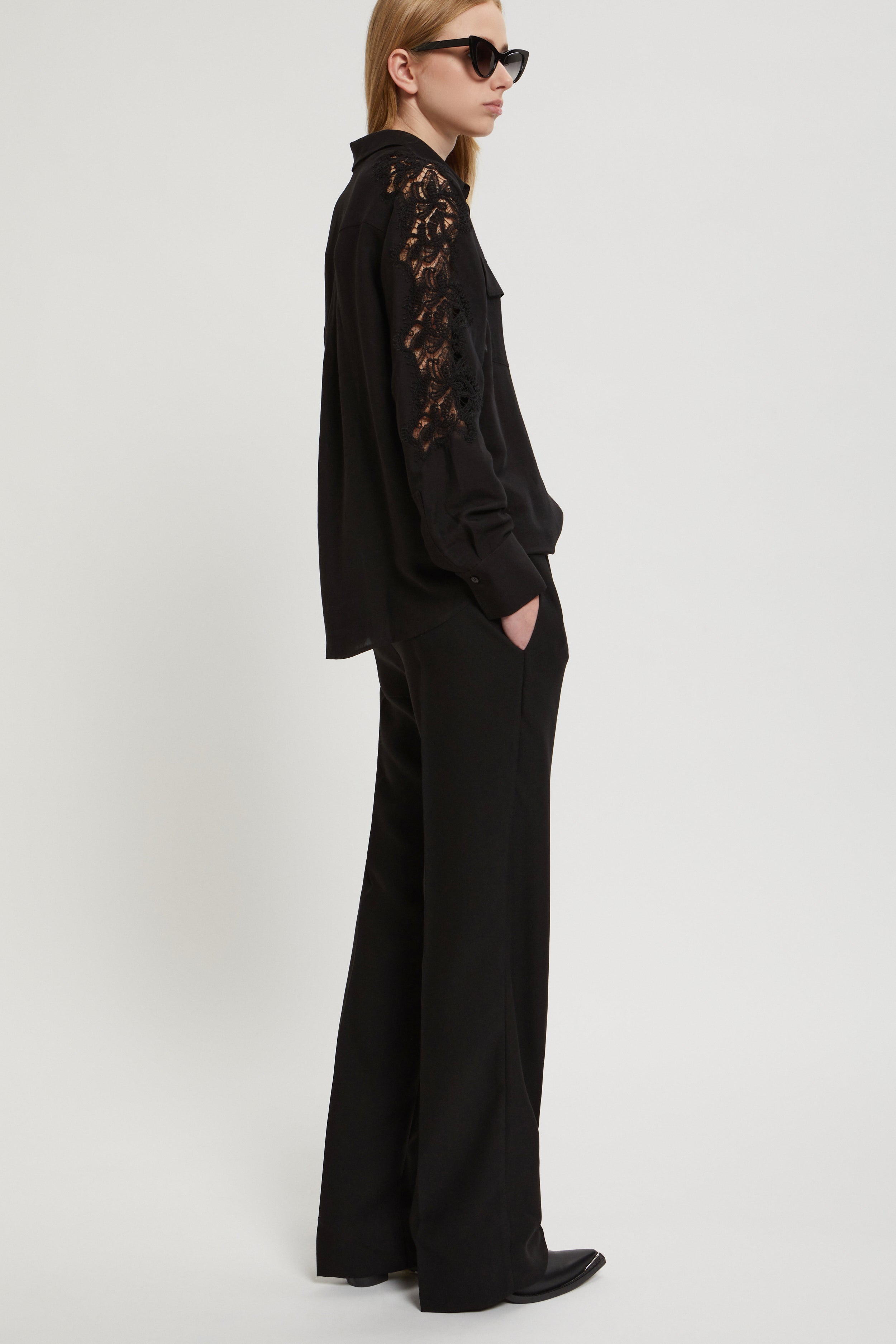 Image of PANTALON EN CADY AVEC ELASTIQUE LOGOTYPĖ