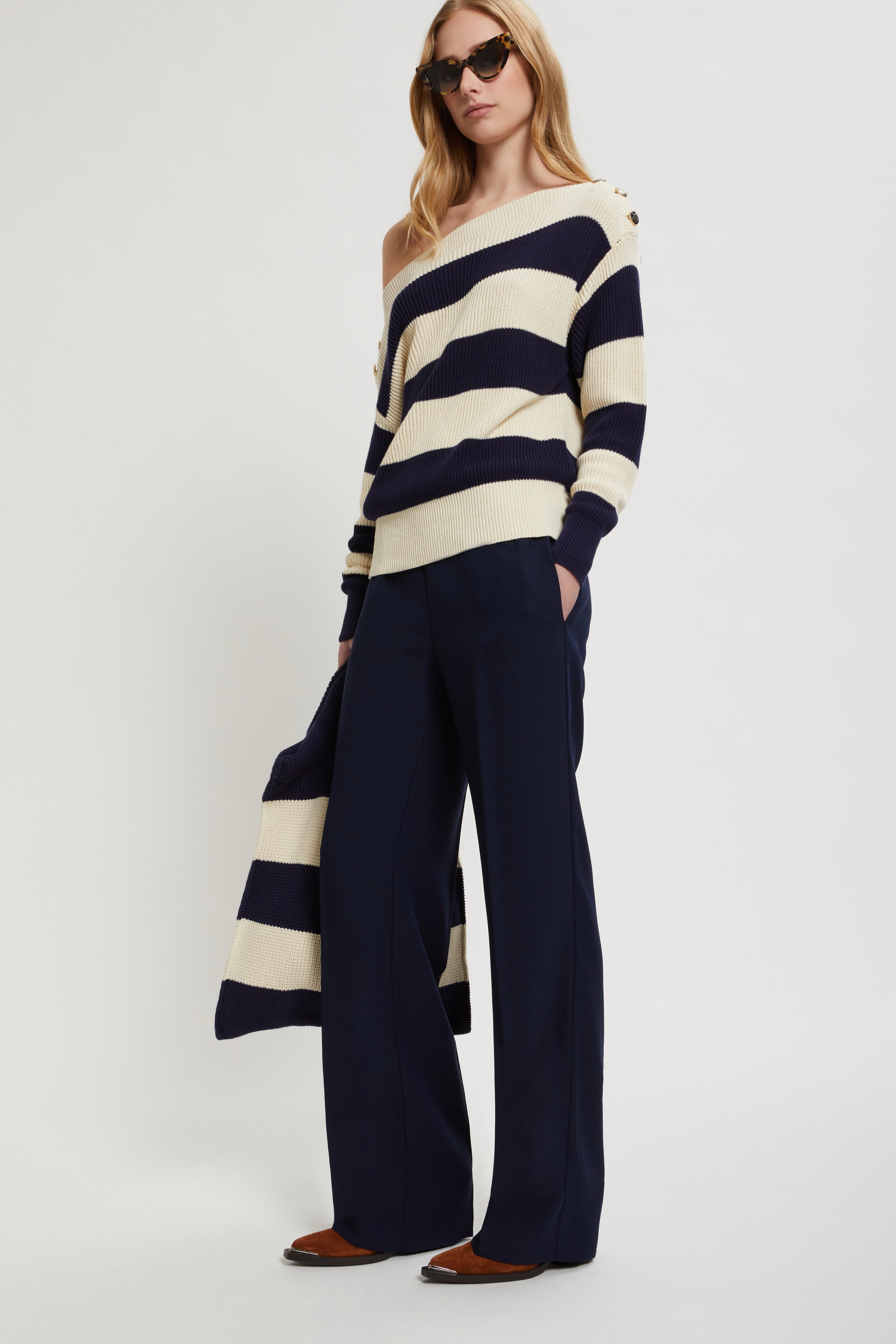 Image of PANTALON EN CADY AVEC ELASTIQUE LOGOTYPĖ