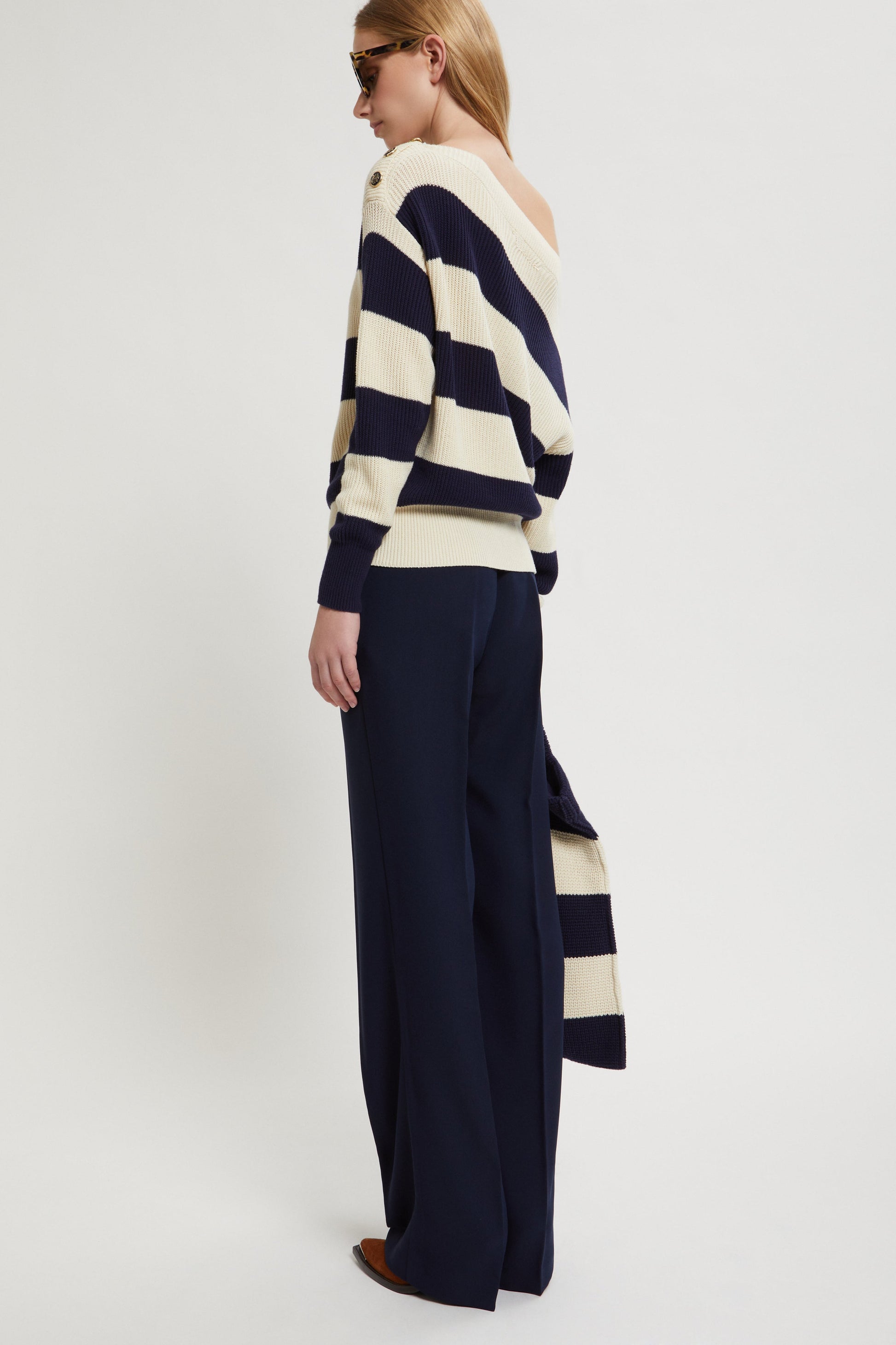 PANTALONI IN CADI' CON ELASTICO LOGATO