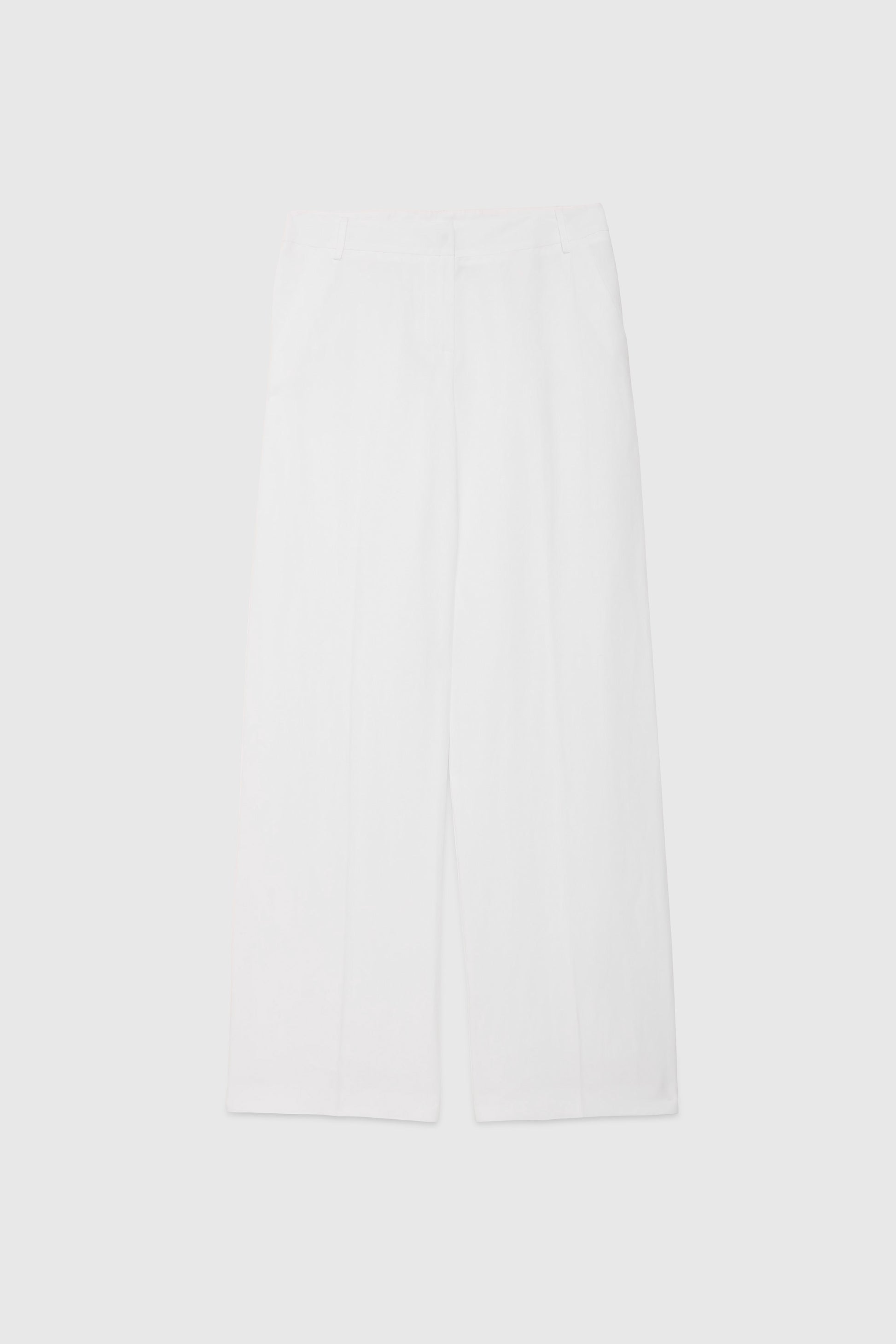 PANTALON DROIT EN VISCOSE MELANGĖ EN LIN